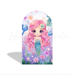 Mermaid Birthday Baby Shower Party Background Bogenwand Abdeckung Meerjungfrau Schwanz Deko