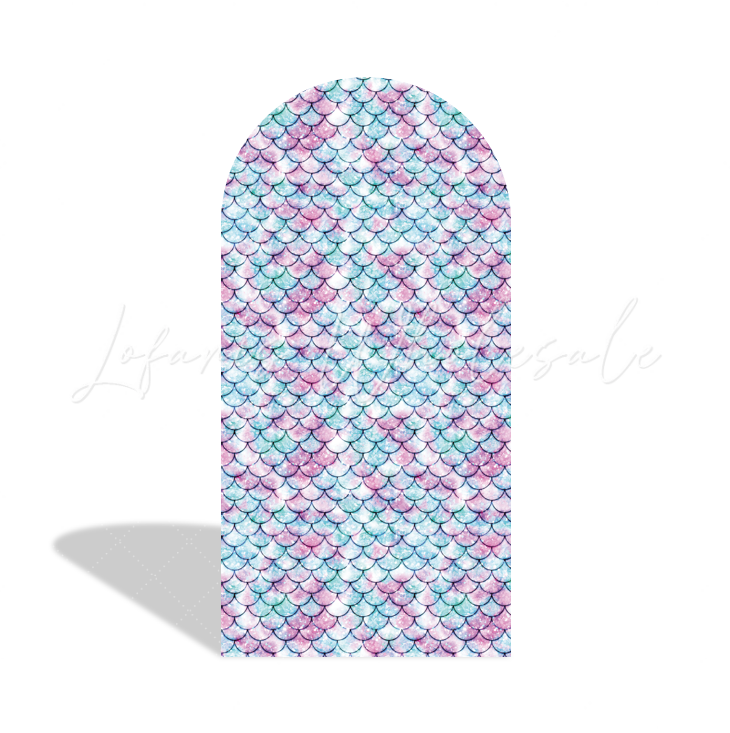 Mermaid Happy Birthday Party Background Bogenhintergrund Abdeckung Meerjungfrau Flosse Deko