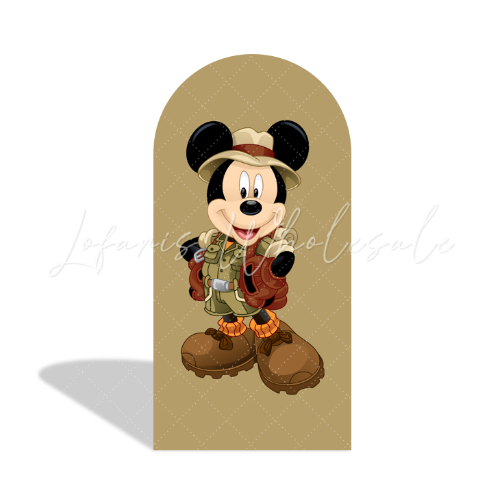 Mickey Minnie Safari Happy Birthday Party Bogenhintergrund Abdeckung Dschungel Tiere Zoo Deko