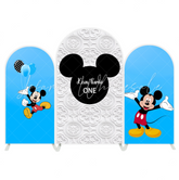 Mickey Maus Thema Geburtstagsparty Bogenhintergrund Wandbezug Klassisch Rot Schwarz Deko