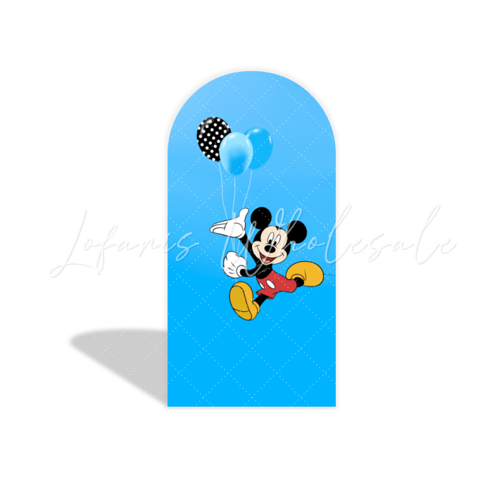 Mickey Maus Thema Geburtstagsparty Bogenhintergrund Wandbezug Klassisch Rot Schwarz Deko