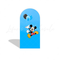 Mickey Maus Thema Geburtstagsparty Bogenhintergrund Wandbezug Klassisch Rot Schwarz Deko