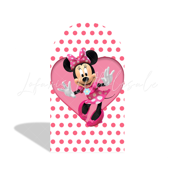 Minnie Mouse Birthday Party Bogenhintergrund Abdeckung Rosa Schleife Mädchen Geburtstag Deko