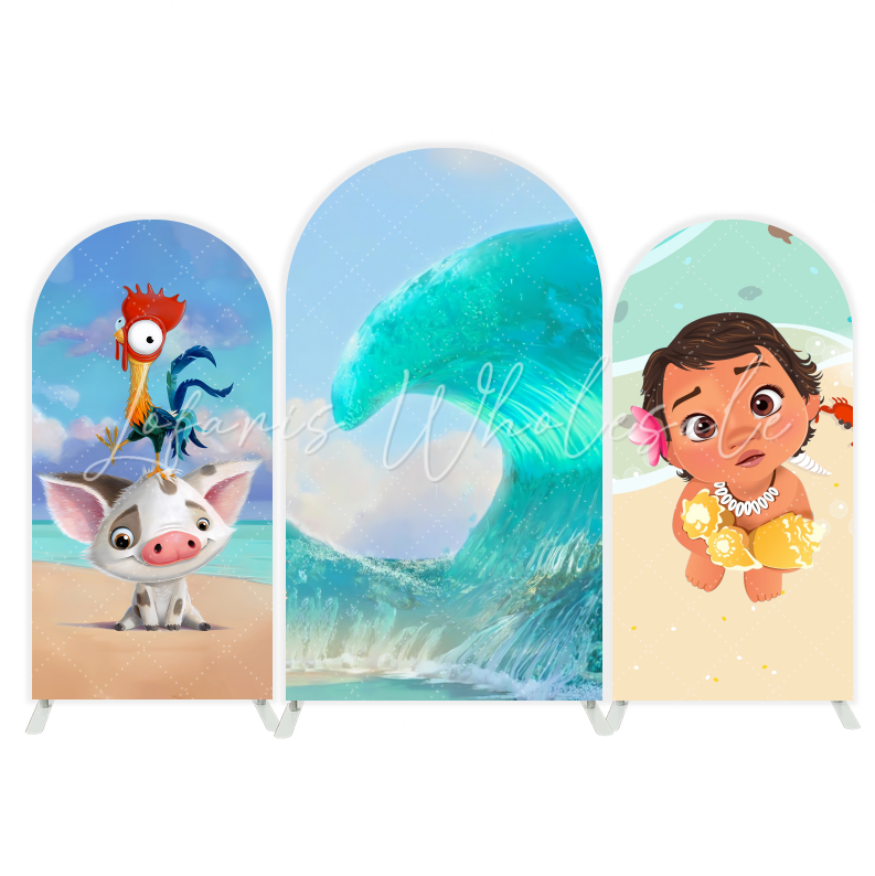 Moana Vaiana Thema Ozean Insel Bogenhintergrund Abdeckung Sommer Party Fotohintergrund