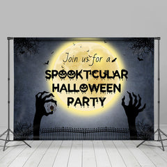 Mond Schwarz Pfote Gruselig Halloween Party Hintergrund