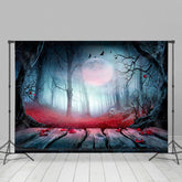 Geheimnisvoll Erschrecken Wald Mond Nacht Halloween Hintergrund