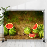 Pastoral Wassermelone Ackerland Früchte Sommer Hintergrund
