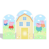 Peppa Pig Thema Bogenwand Abdeckung für Kindergeburtstag Party Deko Chiara Bogenhintergrund Stoff