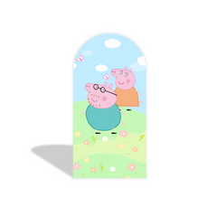 Peppa Pig Thema Bogenwand Abdeckung für Kindergeburtstag Party Deko Chiara Bogenhintergrund Stoff
