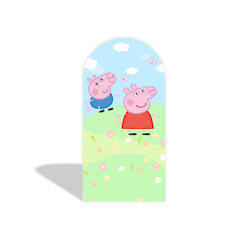 Peppa Pig Thema Bogenwand Abdeckung für Kindergeburtstag Party Deko Chiara Bogenhintergrund Stoff