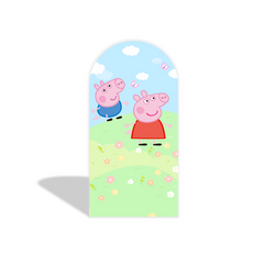 Peppa Pig Thema Bogenwand Abdeckung für Kindergeburtstag Party Deko Chiara Bogenhintergrund Stoff