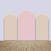 Rosa Und Beige Solide Farbe Party Bogen Hintergrund Bausatz