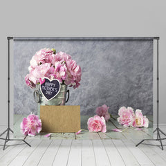 Rosa Und Weiß Blumen Glücklich Mütter Tag Hintergrund