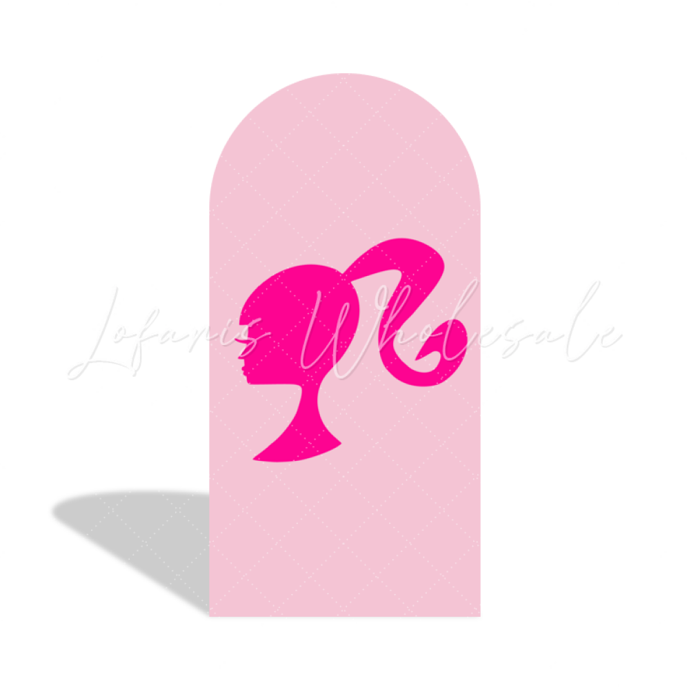 Pink Barbie Birthday Party Arch Backdrop Wall Cloth Cover Rosa Mode Puppe Fotohintergrund Deko