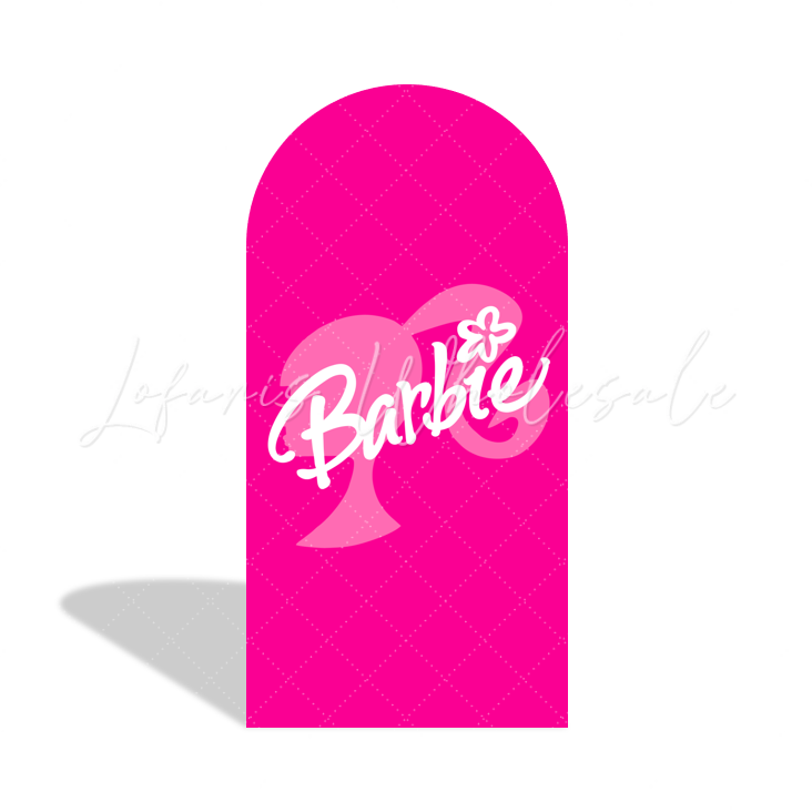 Pink Barbie Head Happy Birthday Party Bogenwand Abdeckung Profil Kopf Logo Mädchen Party Deko