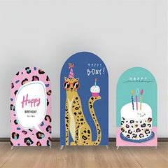 Rosa Blau Leopard Kuchen Geburtstag Bogen Bakcdrop Bausatz