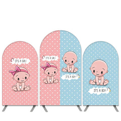 Rosa Blau Wenig Baby Thema Geschlecht Aufdecken Bogen Hintergrund Bausatz