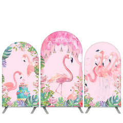Rosa Flamingo Thema Glücklich Geburtstag Bogen Hintergrund Bausatz