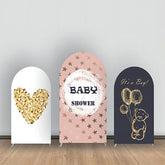 Rosa Golden Stern Herz Tragen Schwarz Bogen Hintergrund Bausatz