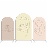 Rosa Linie Zeichnung Bogen Hintergrund Bausatz Für Baby Dusche
