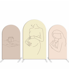 Rosa Linie Zeichnung Bogen Hintergrund Bausatz Für Baby Dusche