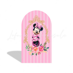 Pink Minnie Birthday Party Background Chiara Bogenhintergrund Abdeckung Rosa Mädchen Deko