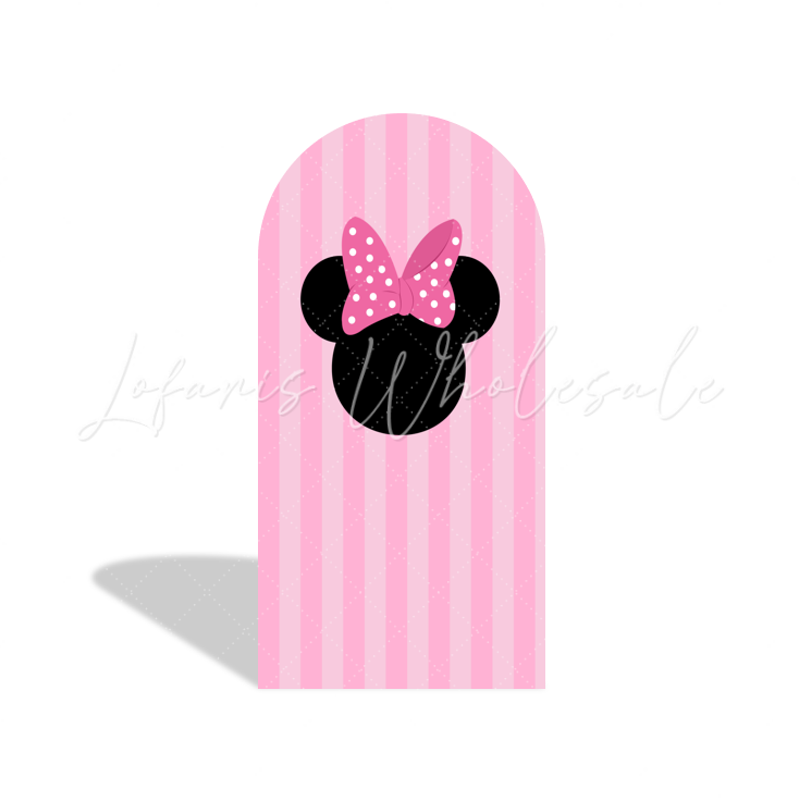 Pink Minnie Birthday Party Background Chiara Bogenhintergrund Abdeckung Rosa Mädchen Deko