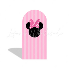 Pink Minnie Birthday Party Background Chiara Bogenhintergrund Abdeckung Rosa Mädchen Deko
