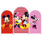 Pink Minnie Mickey Birthday Party Chiara Bogenhintergrund Abdeckung Maus Paar Rosa Deko