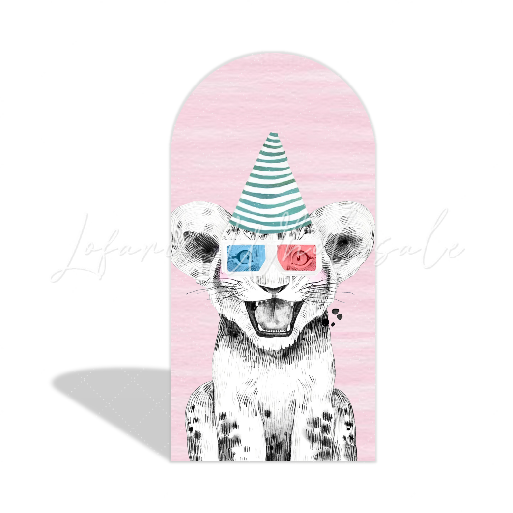 Pink Safari Animal Dschungel Tiere Rosa Happy Birthday Bogenhintergrund Mädchen Party Deko