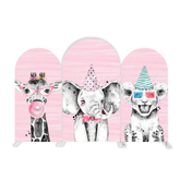 Pink Safari Animal Dschungel Tiere Rosa Happy Birthday Bogenhintergrund Mädchen Party Deko