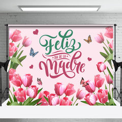Rosa Tulpe Blume Ja Von Madre Mütter Tag Hintergrund