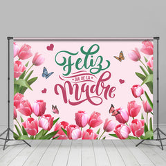 Rosa Tulpe Blume Ja Von Madre Mütter Tag Hintergrund