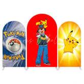Pokemon Ball Trainer Thema Chiara Bogenhintergrund Stoffbezug Kindergeburtstag Deko