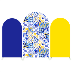 Blau And White Porcelain Birthday Baby Shower Party Bogenwand Abdeckung Porzellan Muster Deko