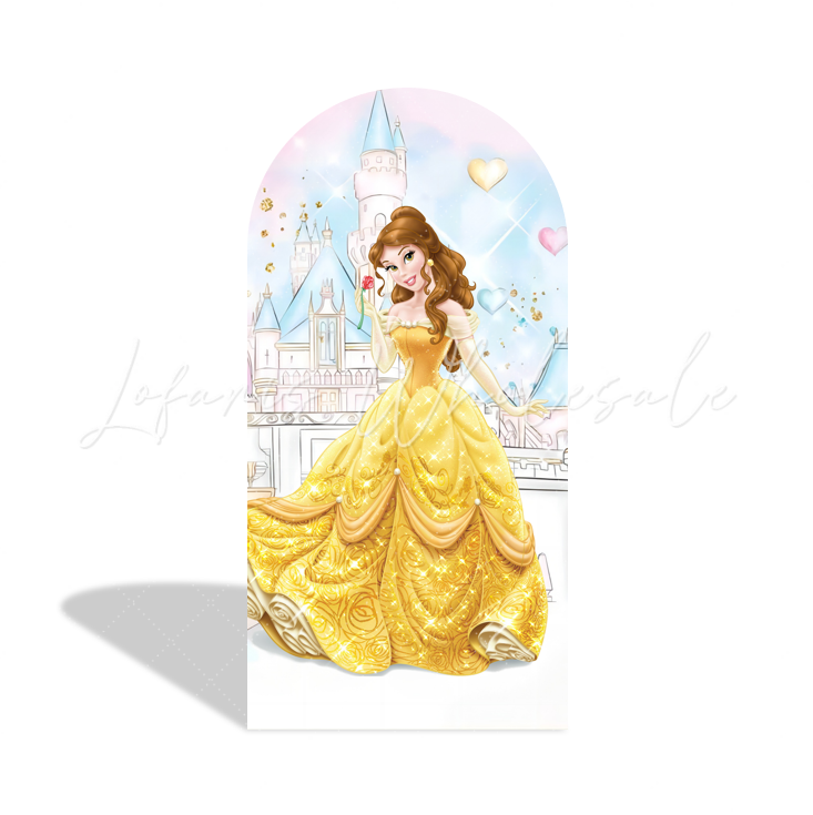 Princess Birthday Party Background Bogenwand Abdeckung Rosa Krone Gold Glitzer Mädchen Deko