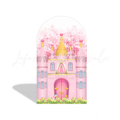 Princess Castle Happy Birthday Party Background Bogenhintergrund Abdeckung Burg Märchen Deko