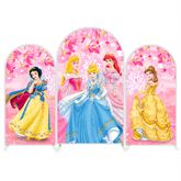 Princess Happy Birthday Party Bogenhintergrund Abdeckung Rosa Schloss Krone Märchen Deko