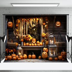 Kürbis Bauernhof Herbst Ernte Niedlich Glücklich Halloween Hintergrund