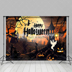 Kürbisse Geister Hexe Friedhof Halloween Hintergrund