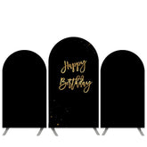 Rein Schwarz Gold Glücklich Geburtstag Bogen Hintergrund Bausatz Banner