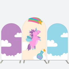 Lila Einhorn Wolke Stern Geburtstag Bogen Hintergrund Bausatz