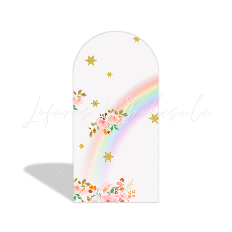 Rainbow Flora Unicorn Einhorn Blumen Regenbogen Happy Birthday Bogenwand Abdeckung Deko