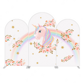 Rainbow Flora Unicorn Einhorn Blumen Regenbogen Happy Birthday Bogenwand Abdeckung Deko