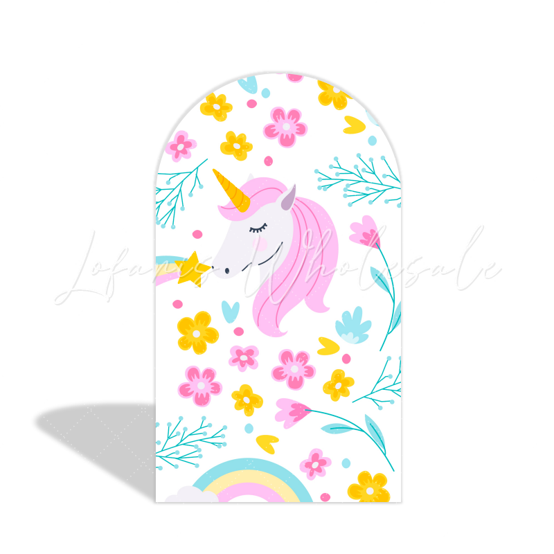 Rainbow Flora Unicorn Magisches Einhorn Happy Birthday Chiara Bogen Abdeckung Pastel Deko
