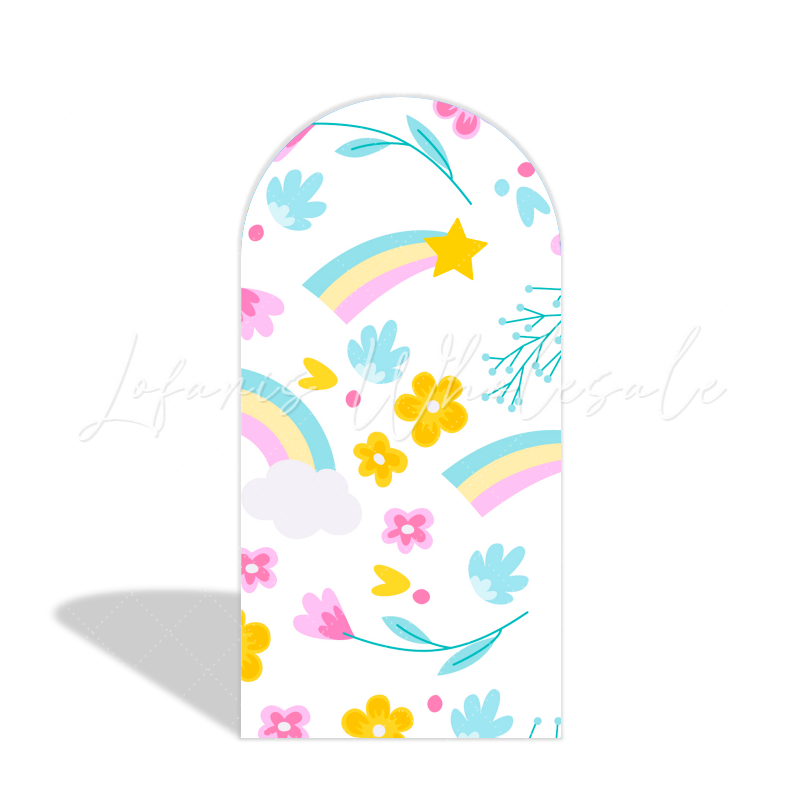 Rainbow Flora Unicorn Magisches Einhorn Happy Birthday Chiara Bogen Abdeckung Pastel Deko