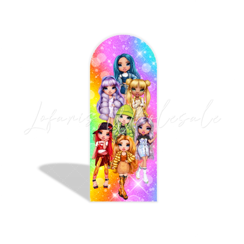Rainbow High Puppen Thema Chiara Bogen Abdeckung Bunt Mode Mädchen Geburtstag Party Deko