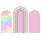 Pink Rainbow Birthday Chiara Arch Backdrop Wall Cloth Cover Bogenhintergrund Regenbogen Rosa Deko