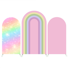 Pink Rainbow Birthday Chiara Arch Backdrop Wall Cloth Cover Bogenhintergrund Regenbogen Rosa Deko