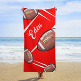 Rot Fußball Brauch Name Strand Handtuch Junge Geschenke
